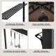 Storage shelves and hooks of the 11 x 5 FT Grill Gazebo, featuring a bottle opener and lantern hook for convenience.