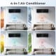 4-in-1 mini split air conditioner and heater in black, showcasing cooling, heating, fan, and drying functions.