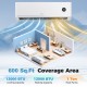 12000 BTU Smart Mini Split AC/Heater with WiFi, Alexa compatibility, and 4D airflow for efficient year-round comfort.