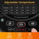 Adjustable temperature settings and user-friendly controls on the 1200W electric fondue pot with a 3 L removable pot.