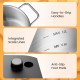 Stainless steel electric fondue pot with easy-to-grip handles, integrated scale lines, and anti-slip foot pads for stability.