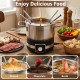 Electric fondue pot set with a stainless steel pot, 6 color-coded forks, and 2.3 L capacity for delicious gatherings.