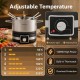 Electric fondue pot set with removable stainless steel pot, 1200W power, and 6 color-coded forks for easy serving.