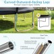Curved leg design of the 12FT outdoor trampoline ensures stability and safety, featuring galvanized steel and.