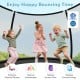 12FT outdoor trampoline with safety enclosure net, featuring curved poles and anti-slip ladder for safe bouncing fun.