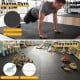 Puzzle exercise floor mats in black, featuring non-slip texture and noise reduction, ideal for home gym or playroom use.
