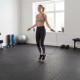 Black EVA foam puzzle exercise floor mats, ideal for home workouts, yoga, and protecting floors from damage.