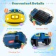 Bright headlight and spacious seat of the 12V 2-seater kids ride-on train, designed for comfort and stability.