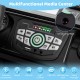 Multifunctional media center of the 12V electric kids ride-on truck with USB port and volume control for entertainment.