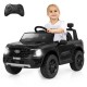 Black 12V electric kids ride-on Ford Ranger with remote control, LED lights, and ergonomic seat for safe outdoor fun.