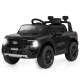 Black 12V electric kids ride-on car, licensed Ford Ranger, featuring remote control, LED lights, and safety belt for.