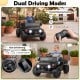 12V Electric Ride On Truck in black features parent remote control, dump bed, and music panel for kids aged 3-6 years.