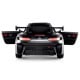 Rear view of the 12V Kids Ride-On Car Mercedes-AMG GT3 in black with open doors and LED lights for kids aged 3+.