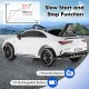 12V Kids ride-on car Mercedes-Benz AMG CLA 45 in white with remote control, slow start function, and entertainment.