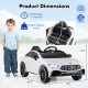 12V kids ride-on car Mercedes-Benz AMG CLA 45 in white, featuring adjustable seat and remote control for ages 3+.