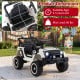 Kids ride-on truck in black with remote control, 3 speeds, and a comfortable 14" seat for ages 3-5 years.