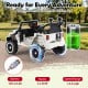 12V kids ride-on truck in black features remote control, 3 speeds, and a comfortable 14" seat for outdoor adventures.