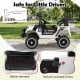 12V kids ride-on truck in black features secure lockable doors, safety harness, and remote control for safe outdoor fun.