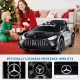 Black 12V kids ride-on car Mercedes-AMG GT3 with adjustable speed, remote control, and LED lights for safe fun.