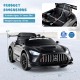Black 12V Kids Ride-On Car Mercedes-AMG GT3 with adjustable speed, remote control, and safety features for ages 3+.