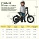 Kids bike with adjustable seat and removable training wheels, suitable for ages 3-8, featuring dual brakes and sturdy.