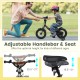 Kids bike with adjustable seat and handlebars, removable training wheels, perfect for ages 3-8, in black.