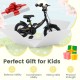 12-inch kids bike with removable training wheels, adjustable seat, and dual brakes, perfect for ages 3-8.