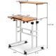 Height adjustable 2 in 1 sit-stand computer desk with spacious surfaces, tilting design, and rolling wheels for easy.