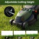 Electric corded lawn mower showing adjustable cutting height settings from 1" to 2.5" for versatile lawn care.