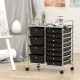 12-drawer utility rolling cart in black with removable drawers and lockable design, perfect for versatile storage.