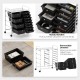 12-drawer utility rolling cart in black with removable drawers and swivel casters for versatile storage solutions.
