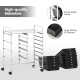 12-drawer utility rolling cart with black PP drawers and sturdy metal frame, perfect for organized storage on wheels.