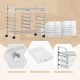 12-drawer rolling storage cart with a sturdy metal frame and transparent removable drawers, ideal for home and office.