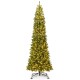 12 ft tall prelit artificial Christmas tree with 2536 PVC branch tips and 1030 LED lights, perfect for festive indoor.