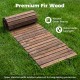 12 FT wooden garden pathway in brown, featuring textured cedar wood for safe footing, ideal for outdoor use.