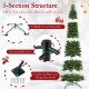 12-foot prelit artificial Christmas tree with 2517 branch tips, featuring a foldable metal base for easy setup and.