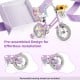 12-inch girls bike in purple with doll seat, streamers, and removable training wheels for kids aged 3-4 years.
