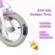 Close-up of the 12-inch girls bike's anti-slip rubber tire showcasing its five-layer construction for enhanced safety.
