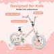 12-inch pink kids bike with adjustable seat, anti-slip grips, and removable training wheels for safe riding adventures.