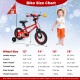 12-inch kids bike with adjustable seat, training wheels, and Christmas theme, perfect for ages 3-5 years old.