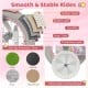 Close-up of textured pneumatic tires for the 12-inch pink kids bike, suitable for various terrains and safe rides.