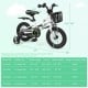 12-inch kids bike in white with training wheels, hand brake, and adjustable saddle for ages 3-4 years old.
