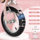 Close-up of the 12-inch kids bike's 5-layered rubber wheels, featuring wear-resistant and shock-absorbing design.
