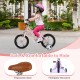 12-inch kids bike with adjustable seat, ergonomic design, and basket, perfect for ages 3-8 for safe riding.
