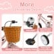 Storage basket and extra bell on the 12-inch kids bike, featuring a sturdy carbon steel frame for ages 3-8.
