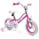 12-inch pink kids bike with adjustable handlebar, training wheels, and hand brake for ages 3-8, perfect for safe riding.