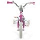 Front view of the pink 12-inch kids bike with adjustable handlebars and training wheels for ages 3-8 years.