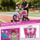 12-inch kids bike in pink with training wheels, removable basket, and colorful patterns for ages 3-4, perfect for.