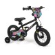 12-inch kids bike in black with street art design, featuring training wheels, adjustable seat, and hand brake for.