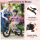 Kids bike with basket, hand brake, and coaster brake, designed for ages 3-4, featuring adjustable seat and training.